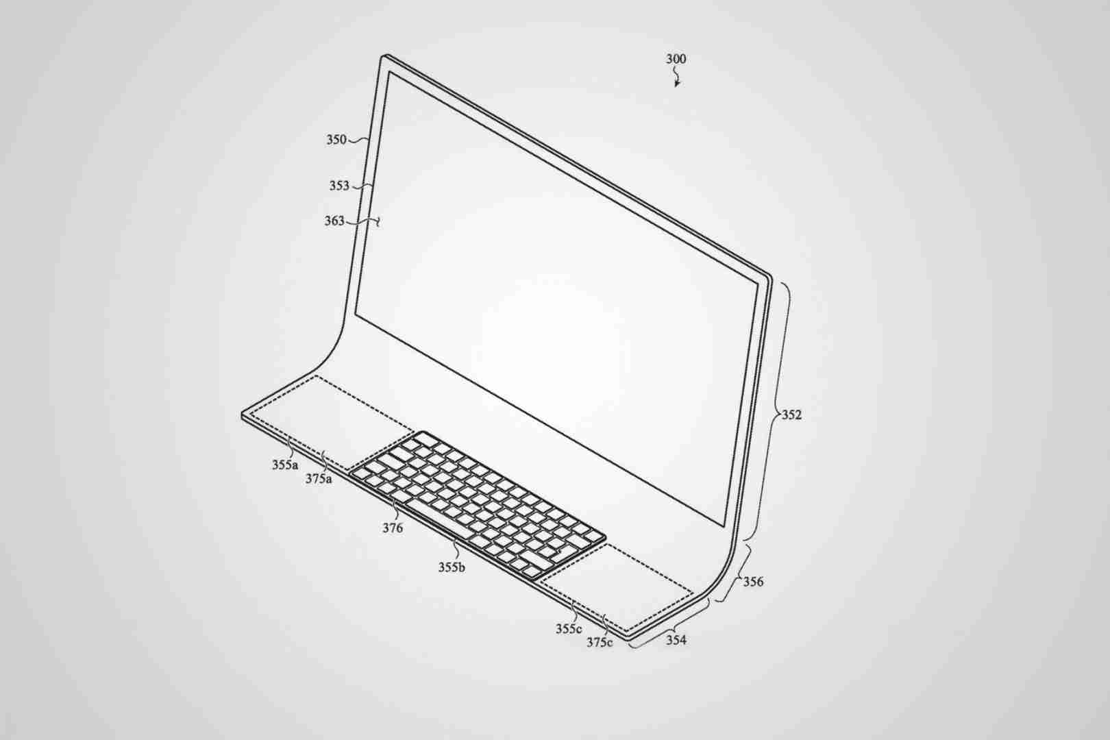 苹果设想用一块弯曲的玻璃制成的Mac